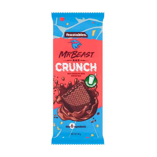Mr Beast Bar Crunch Milk Chocolate With Puffed Rice