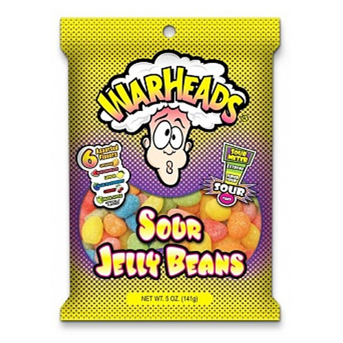Warheads Jelly Beans Sour - NYHED