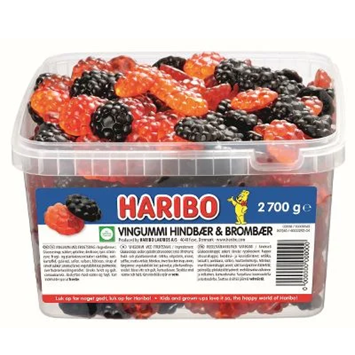 Haribo Hindbær & Brombær - 2,7 kg