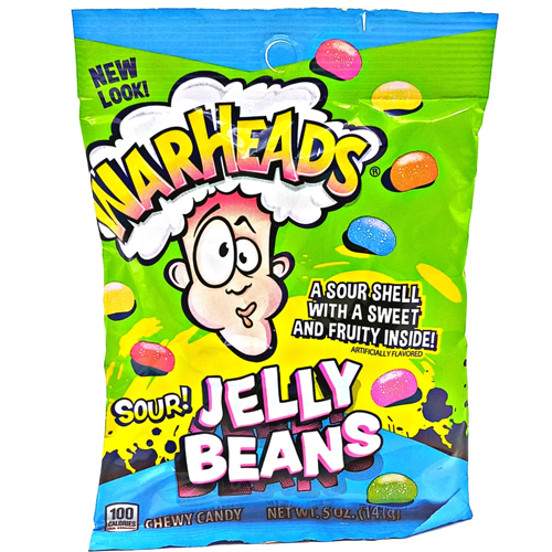 Warheads Jelly Beans Sour Bag - NYHED