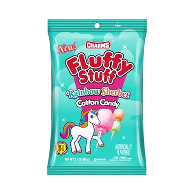 Charms Fluffy Stuff Rainbow Sherbet Candy Floss - NYHED! - SlikWorld - Diverse