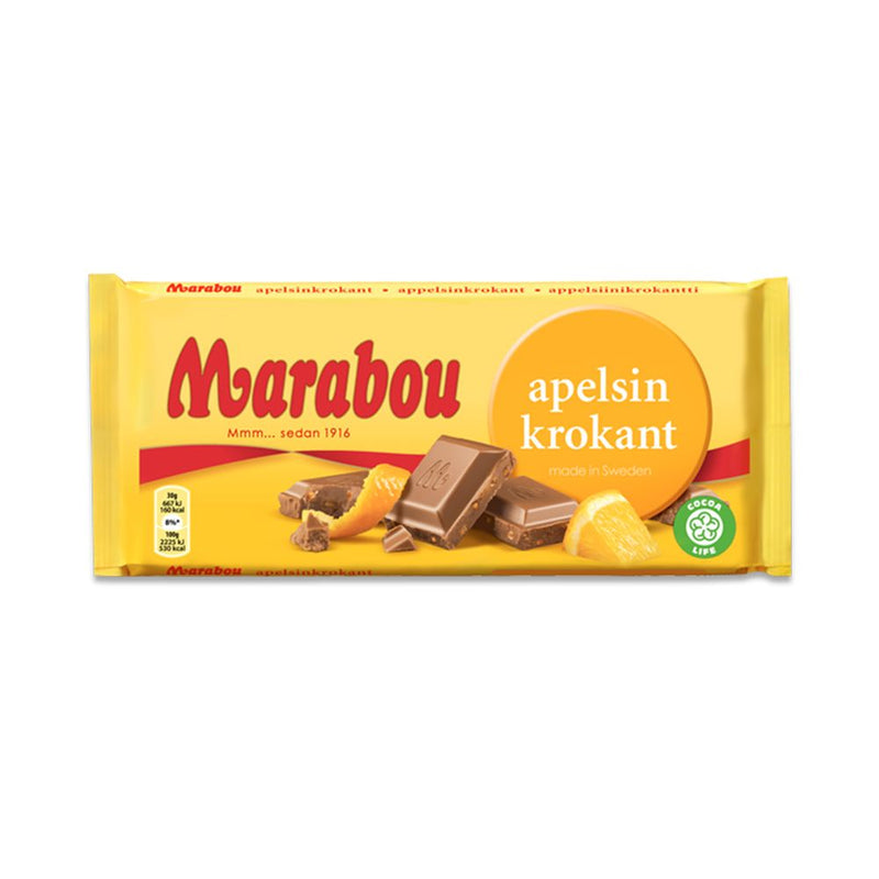 Marabou Appelsin krokant - Stor Plade - SlikWorld - Chokolade