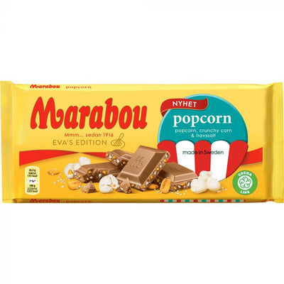 Marabou Popcorn Stor Plade - NYHED! - SlikWorld - Chokolade